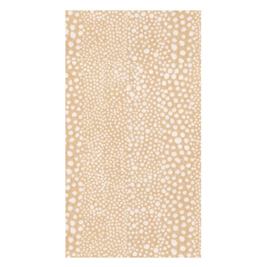 Guest towel in beige with white pebble design on it 