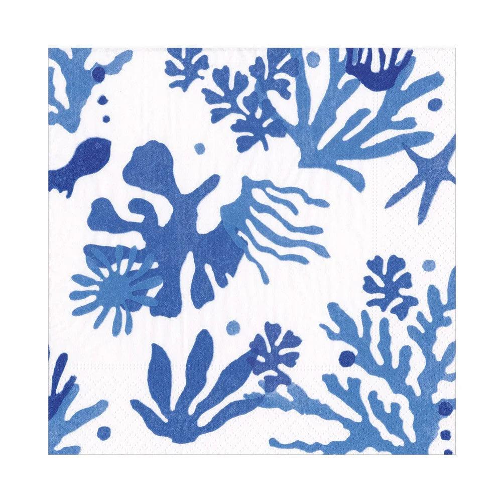 Matisse Coral Blue Luncheon Napkin