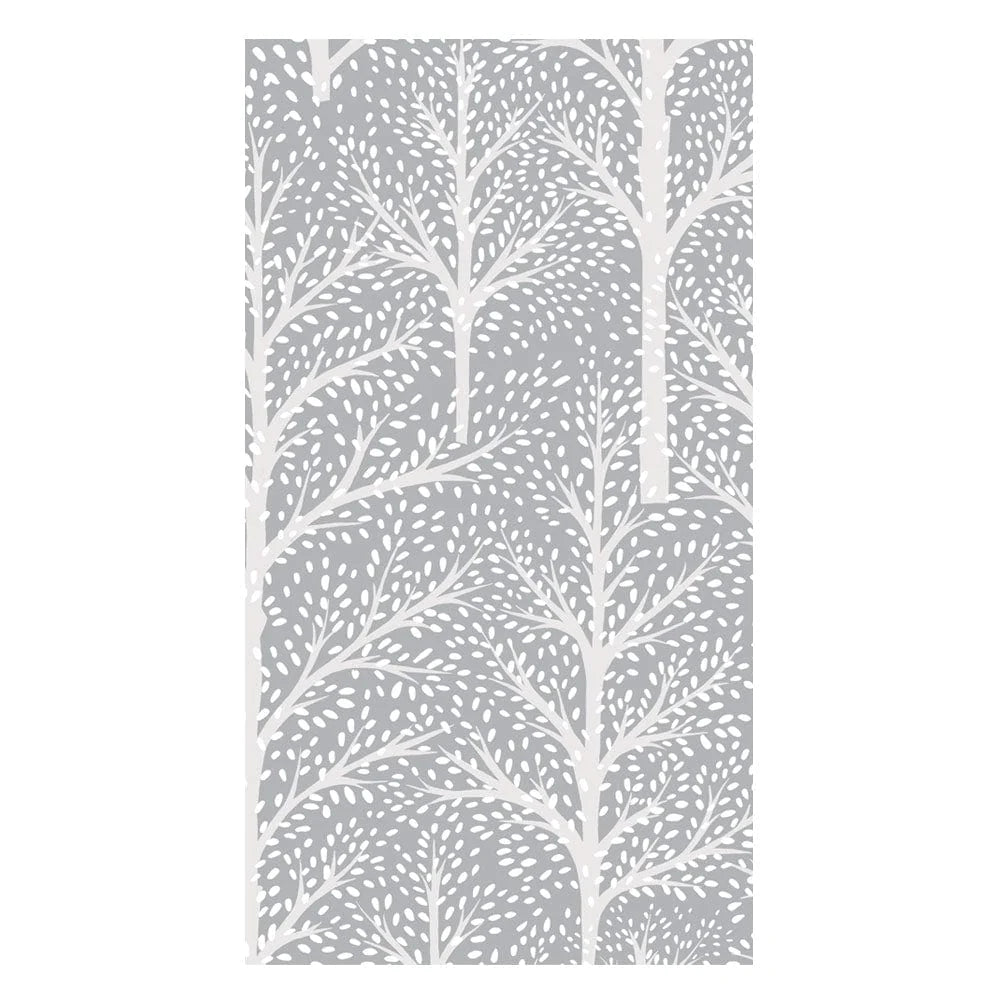 Silver napkin with white trees 