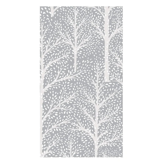 Silver napkin with white trees 