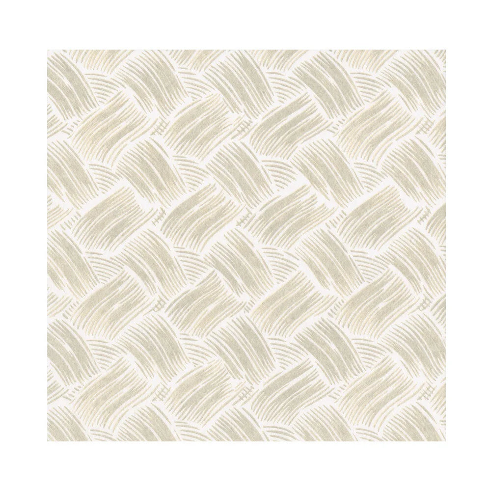 White Luncheon Napkin with basketweave brush strokes in flax