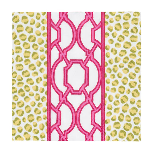 Knots & Spots Green Fuschia Cocktail Napkin