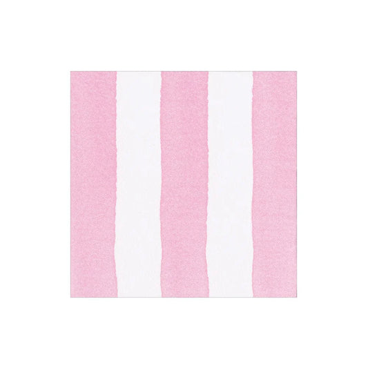 Cocktail napkin with bold Pink and white stripes