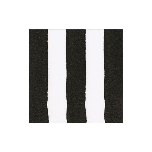 Cocktail napkin with bold Black vertical stripes on white background