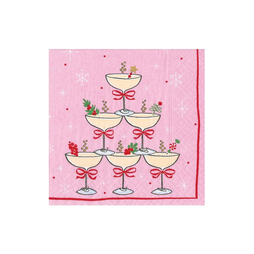 Sparkling Coupes Pink Napkin