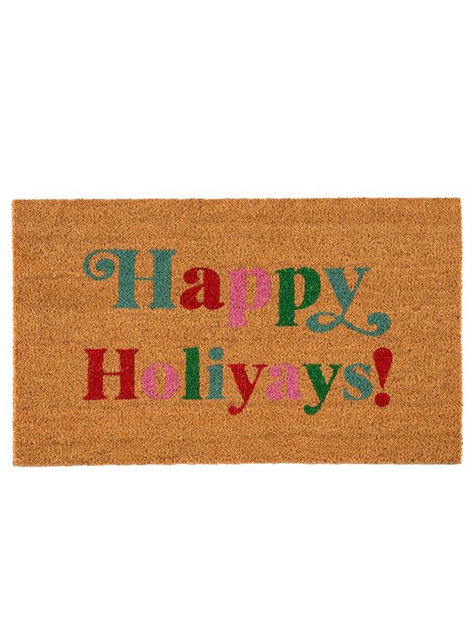 Happy Holiyays Natural Doormat