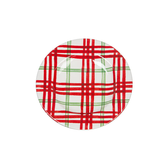 Holiday Green and Red Plaid Plate