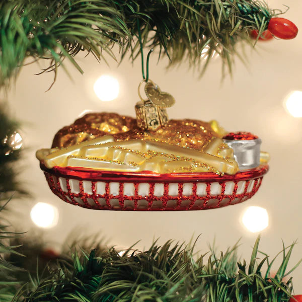 basket of chicken fingers fries and ketchup ornament