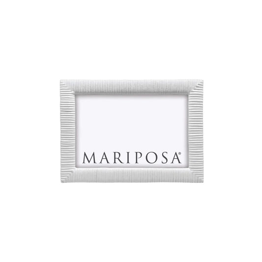 Woven white textured picture frame for a 4x6 photo