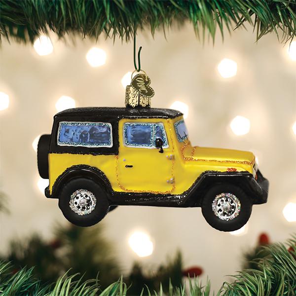 yellow jeep wrangler ornament
