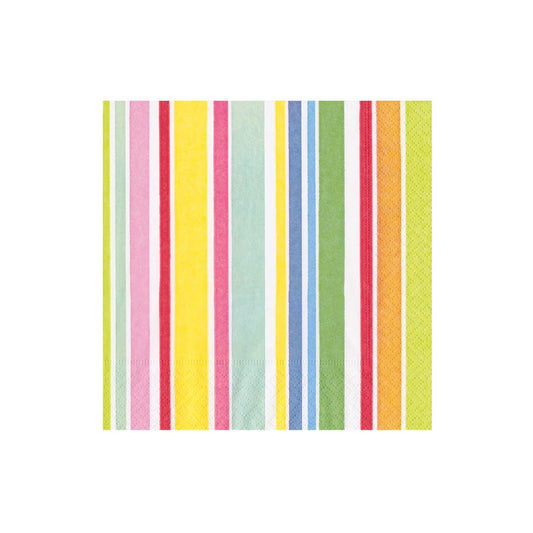 Vertical Bright Color Stripes on cocktail napkin