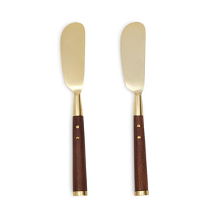 Acacia Wood Spreaders in Brush Gold S/2