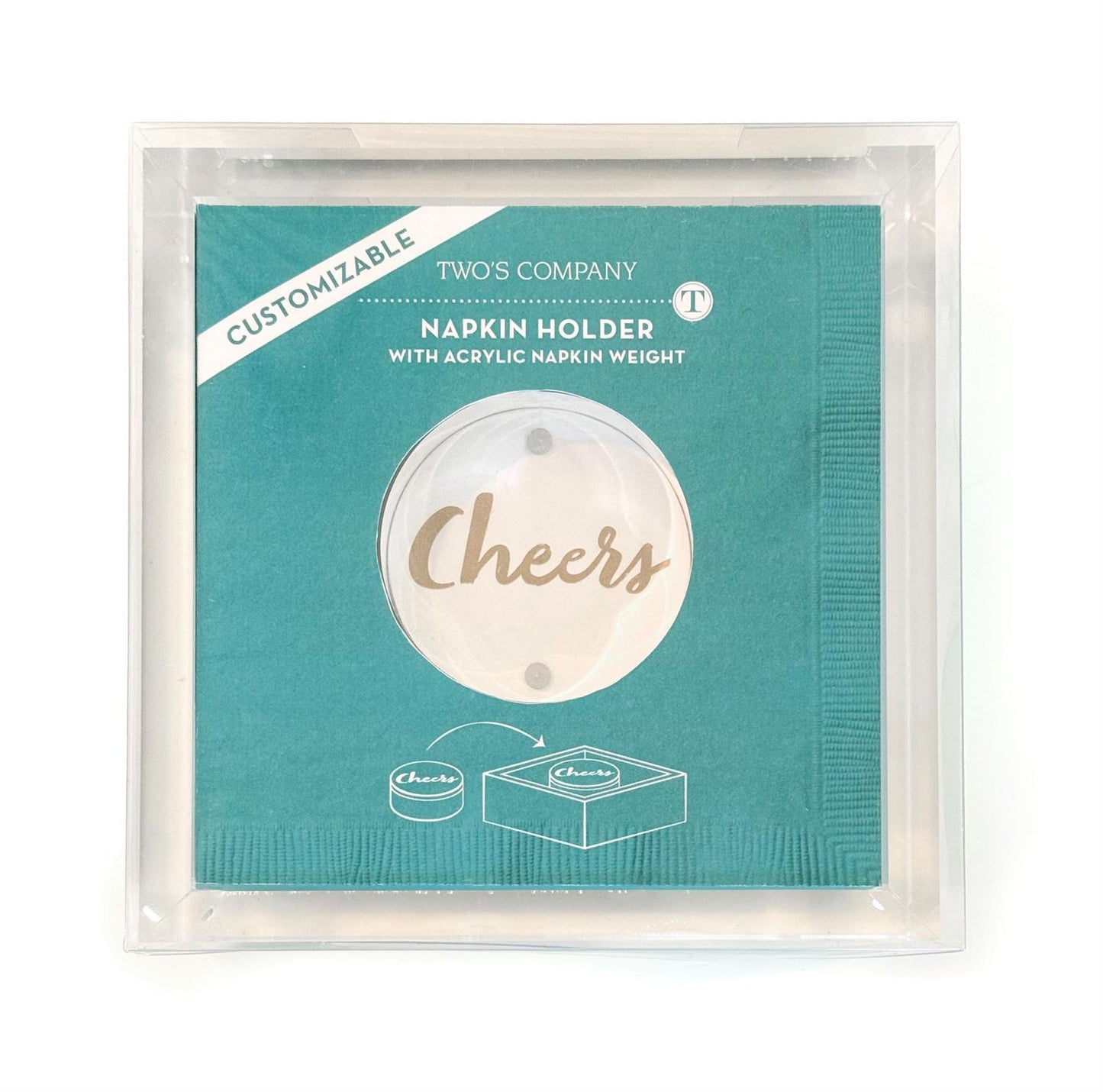 Clear Acrylic Napkin Holder with Weight