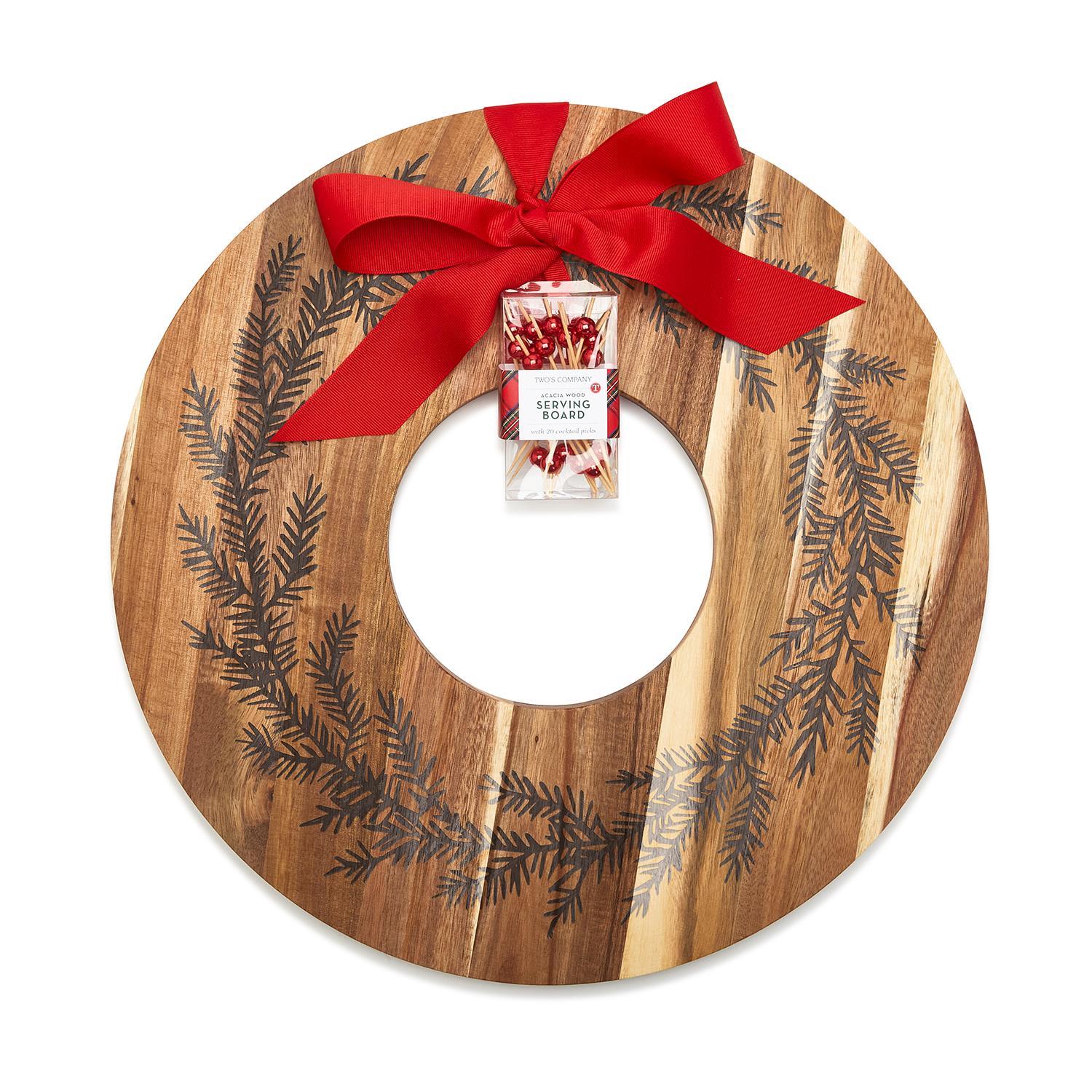 Wreath Serving Board with 20 Picks