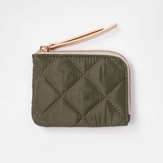 Olive Green Quilted Nylon Purse