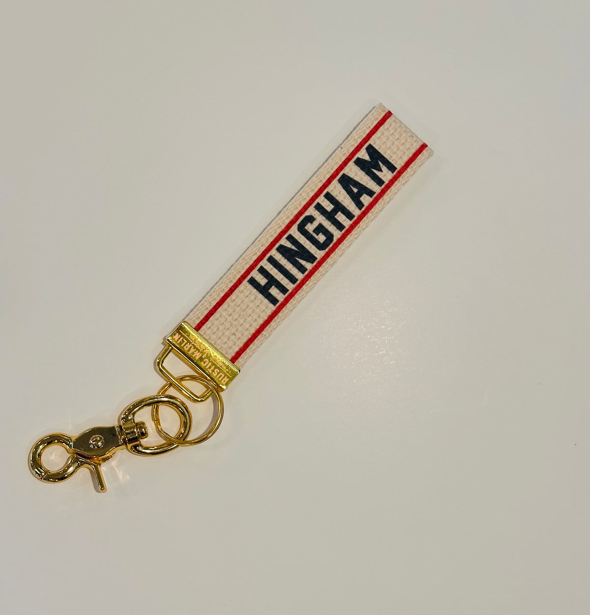Red + Blue Stripe Hingham Key Chain