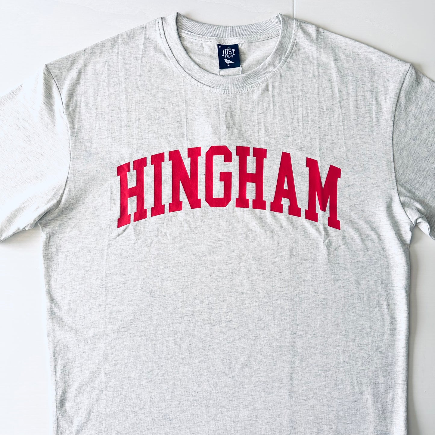 HINGHAM T-Shirt _ Adult (Gray w/ Red Letter)