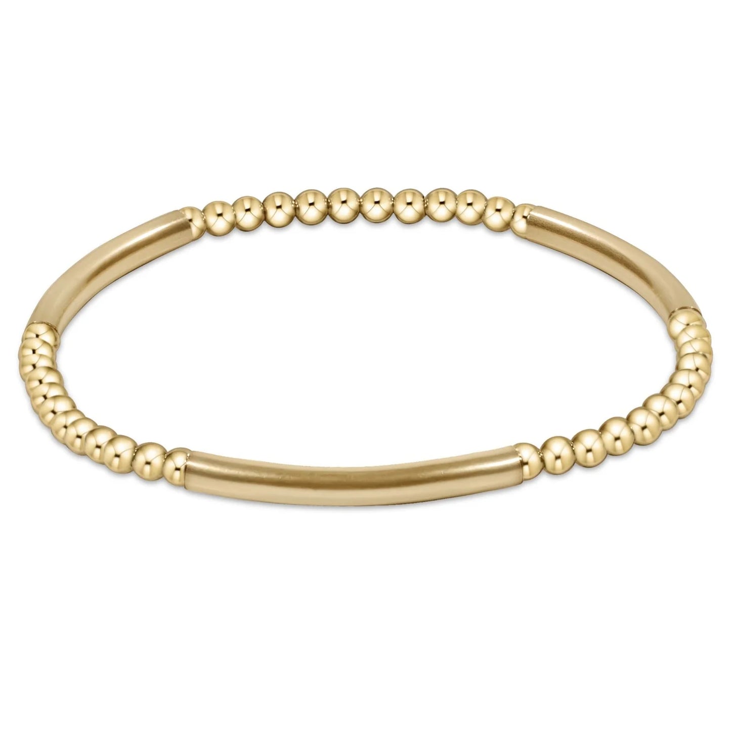 Gold Bliss Bar Pattern Bead Bracelet 3mm