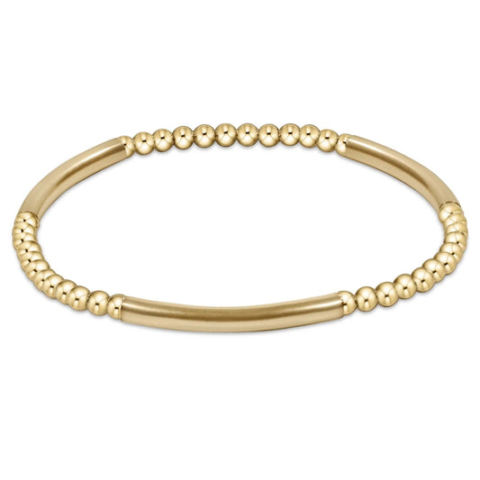 Gold Bliss Bar Pattern Bead Bracelet 3mm