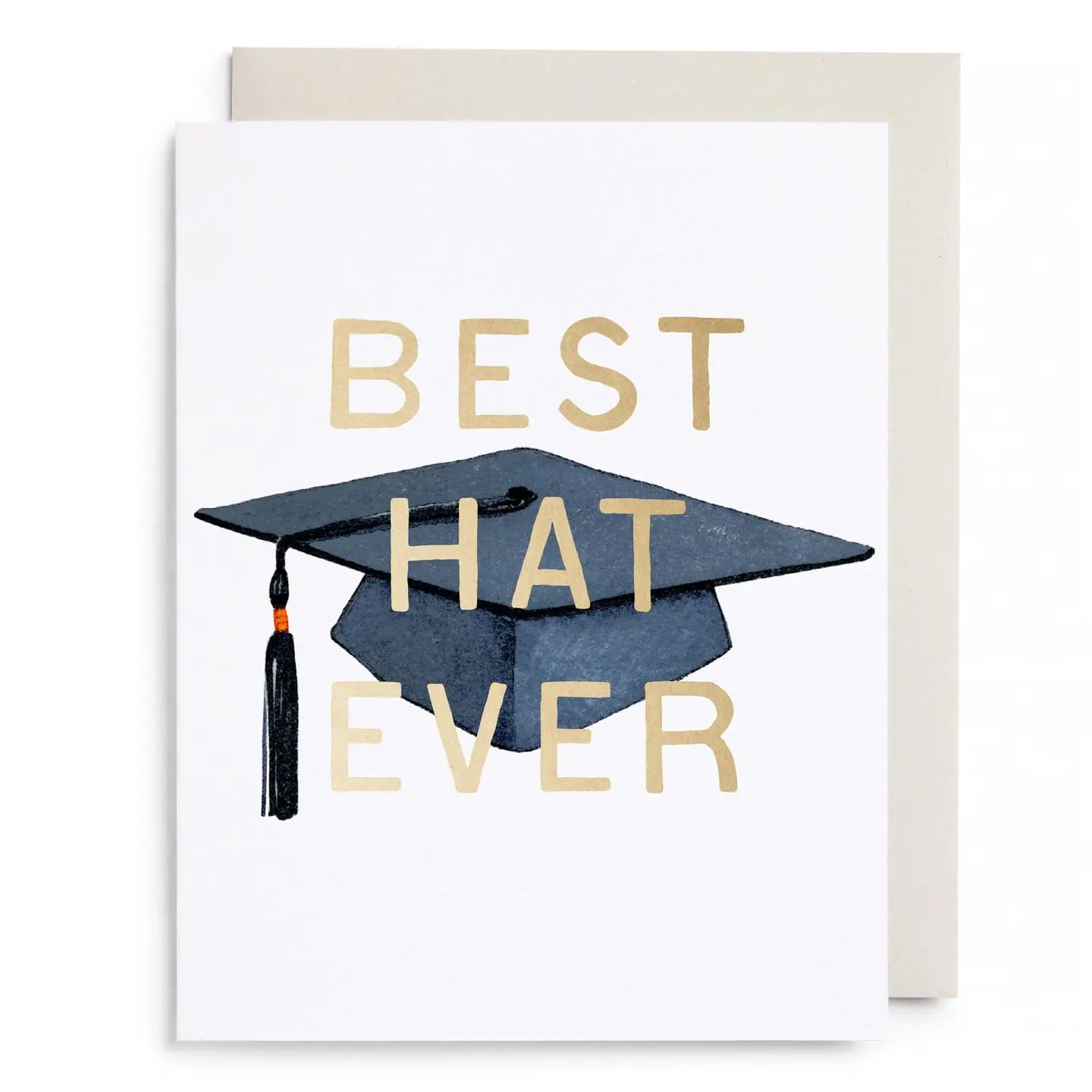 Graduation cap card with 'Best Hat Ever' text on a white background
