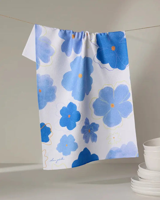 Blue Blossoms Kitchen Towel