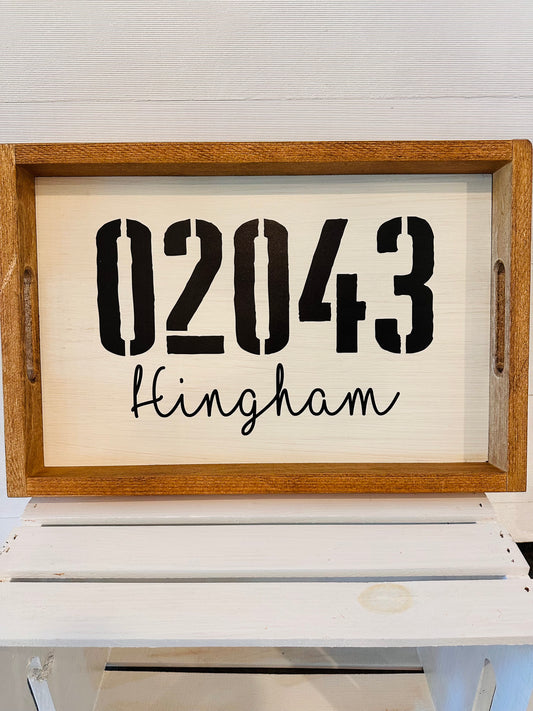 Town and Zip Wooden Tray