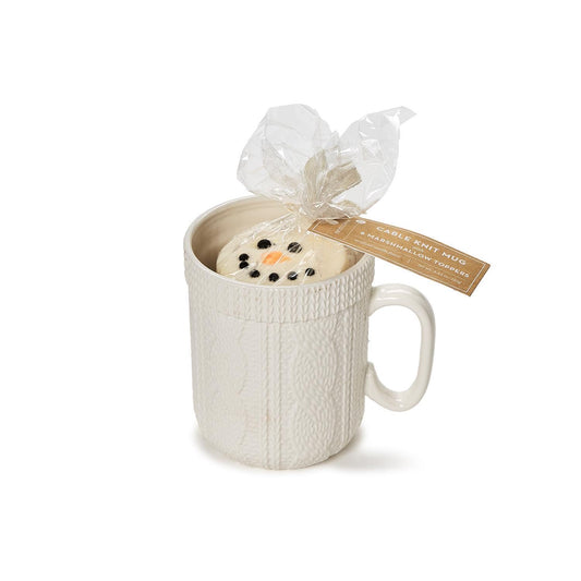 Cable Knit Mug w/ Snowman Marshmallow