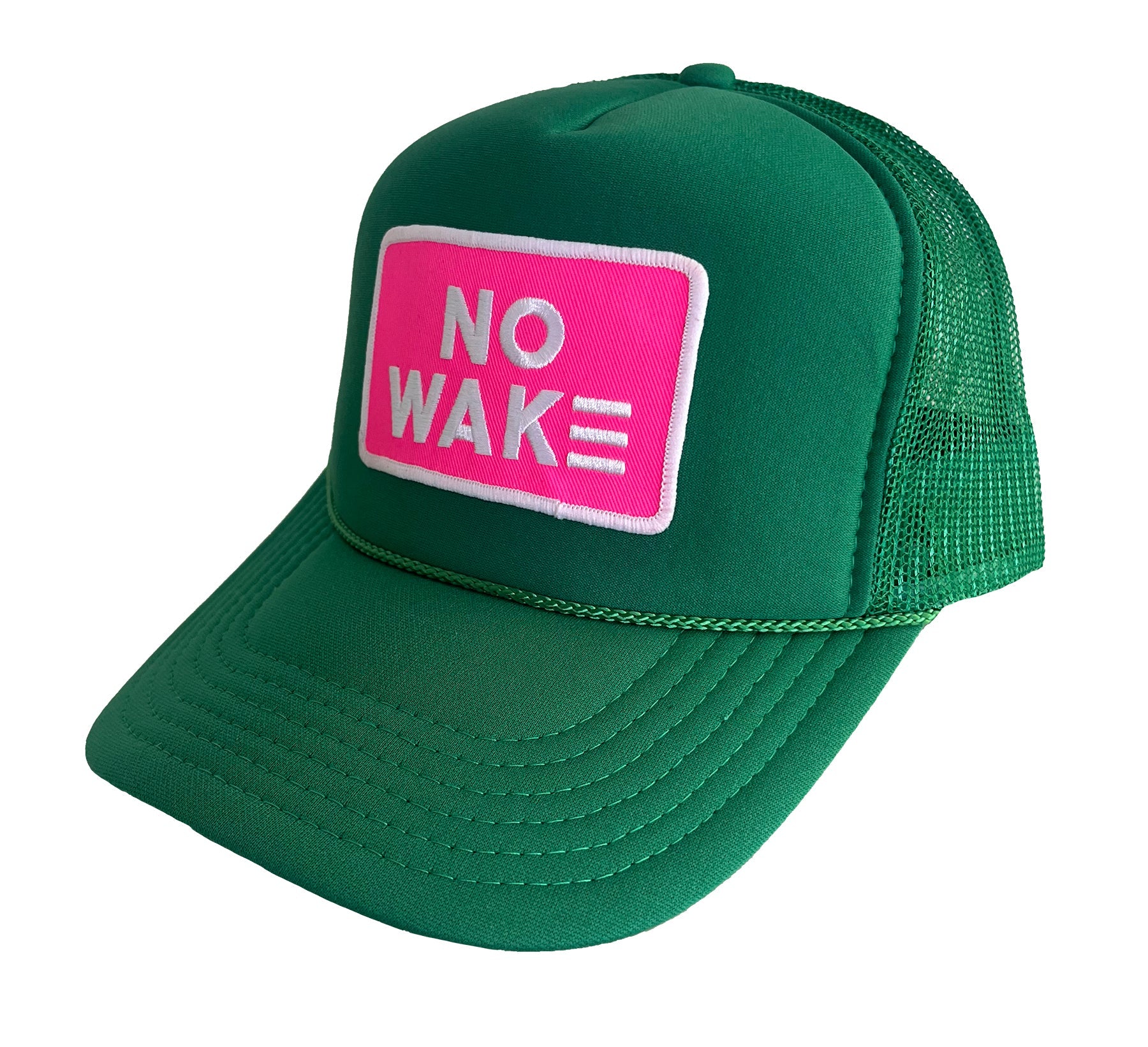 Dark Green Hat with Neon Pink patch