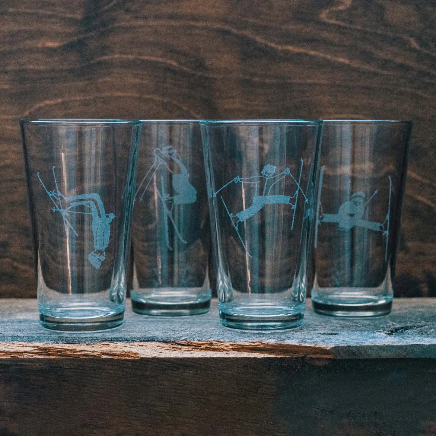 Classic Ski Tricks Pint Glass (Set of 4)
