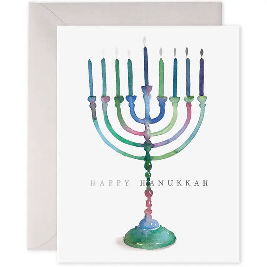 Colorful Menorah Card