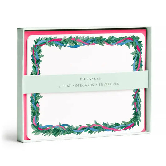 Colorful Wreath Flat Notecard Set