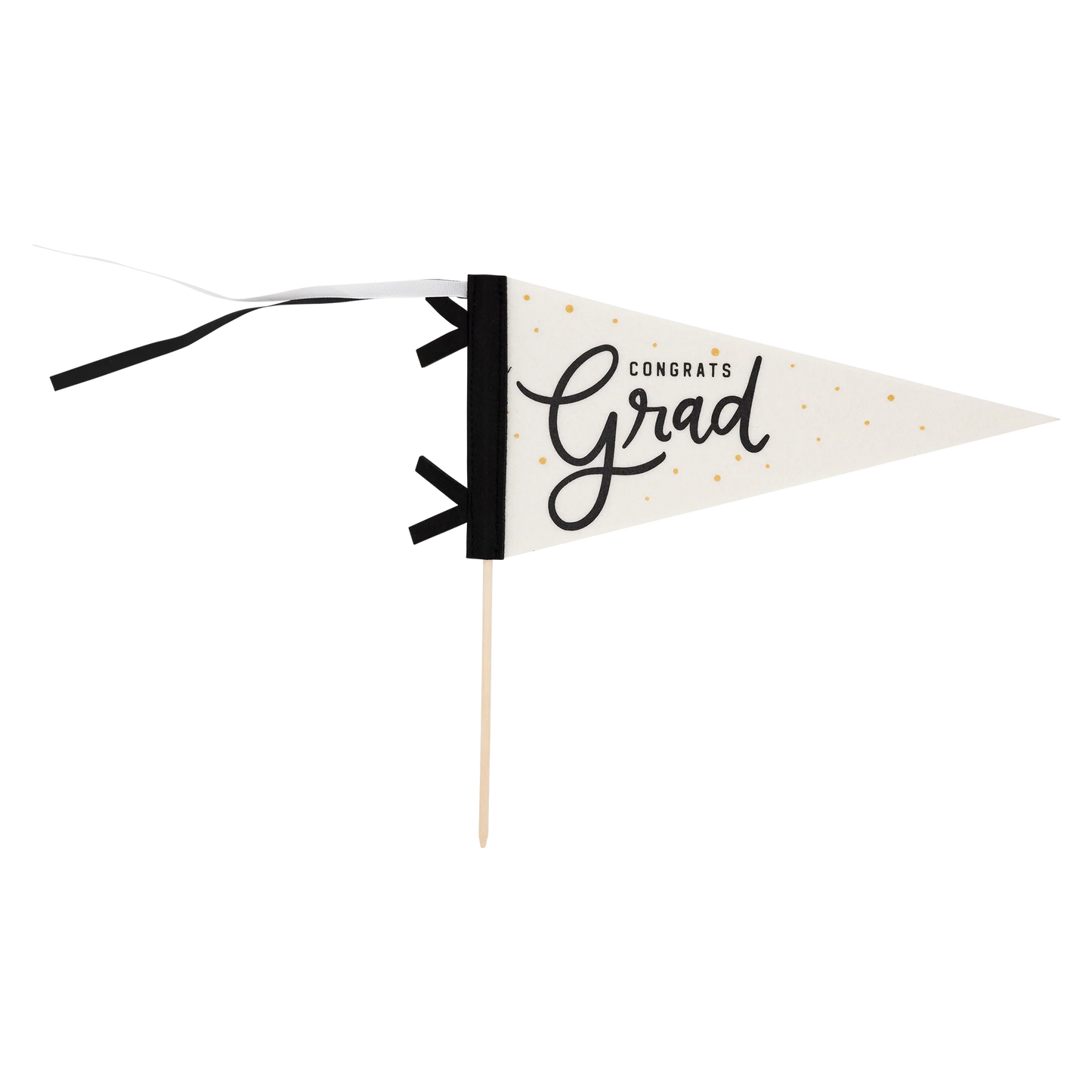 Felt Pennant white and black with words Congrats Grad