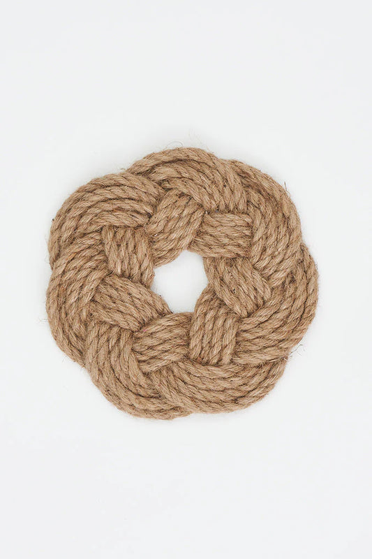 Knotted Jute Rope Trivet _ Round