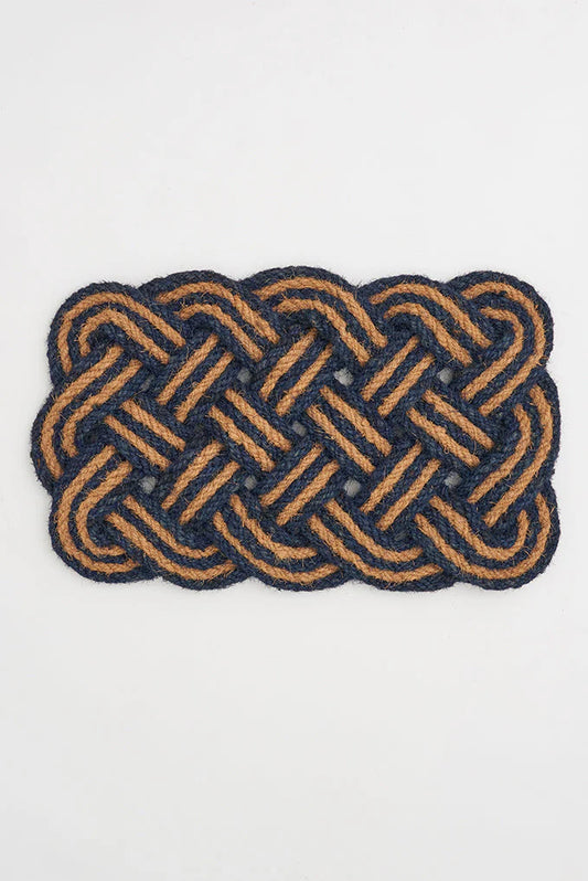 Woven Rope Blue/Jute Doormat