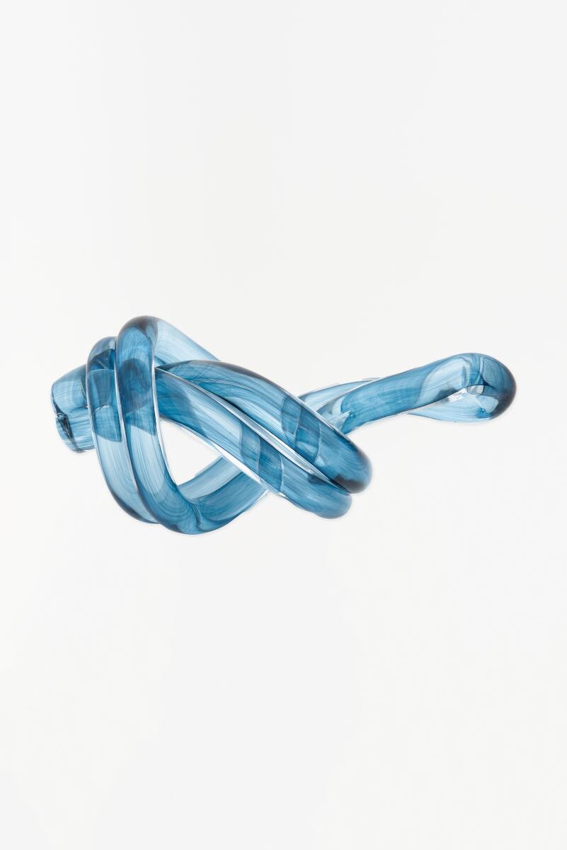 Blue glass Sailors knot sculpture
