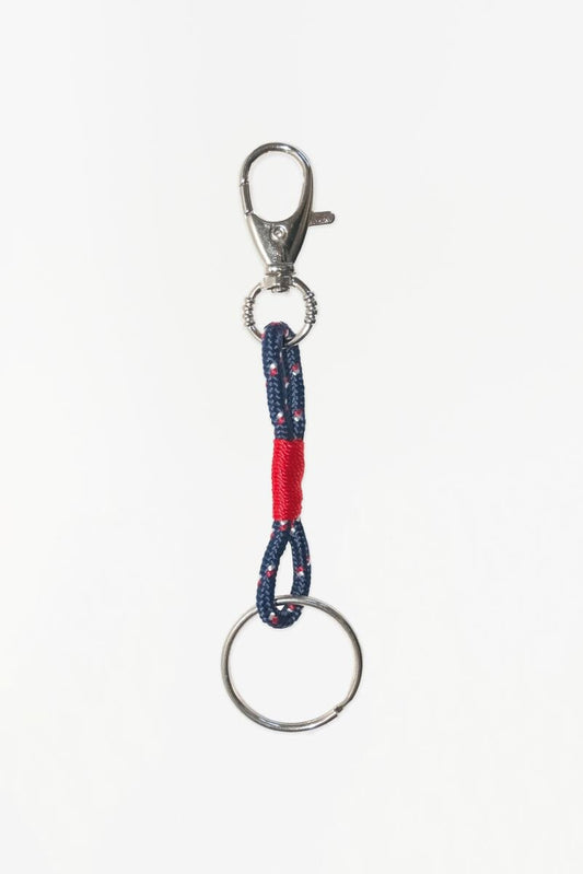 Keychain with red and navy blue Sailors twine