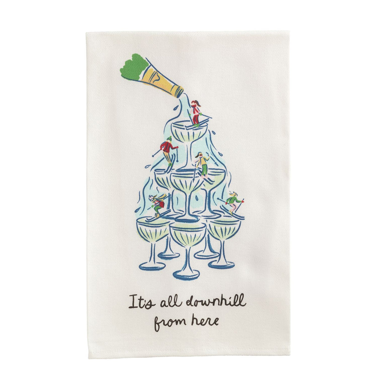 It's All Downhill Tea Towel