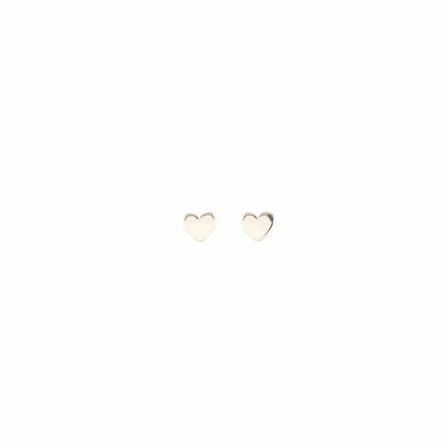 Tiny Heart Stud Silver Earrings