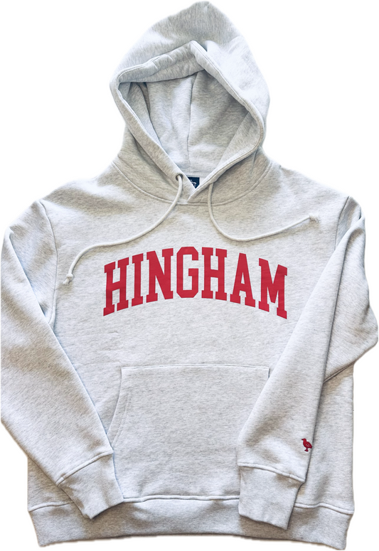 HINGHAM Hoodie _ Adult (Gray w/ Red Letter)