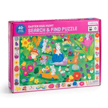  Easter Egg Hunt 64 Piece Search and Find Puzzle! Illustrated by the talented Kathryn Selbert, this puzzle features a vibrant springtime scene packed with delightful details to spot