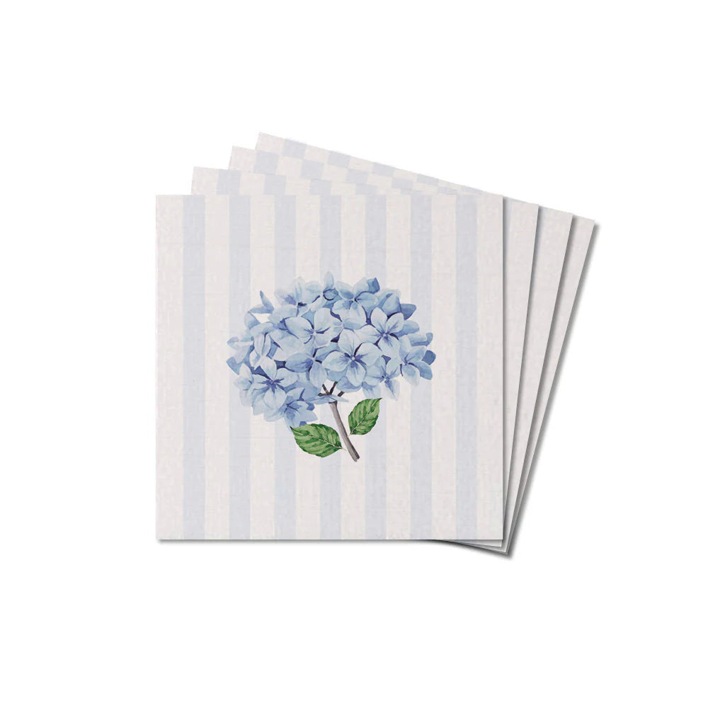 Caster set with light blue and white stripes and a blue flower in the middle