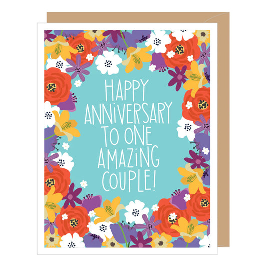 Floral One Amazing Couple Card