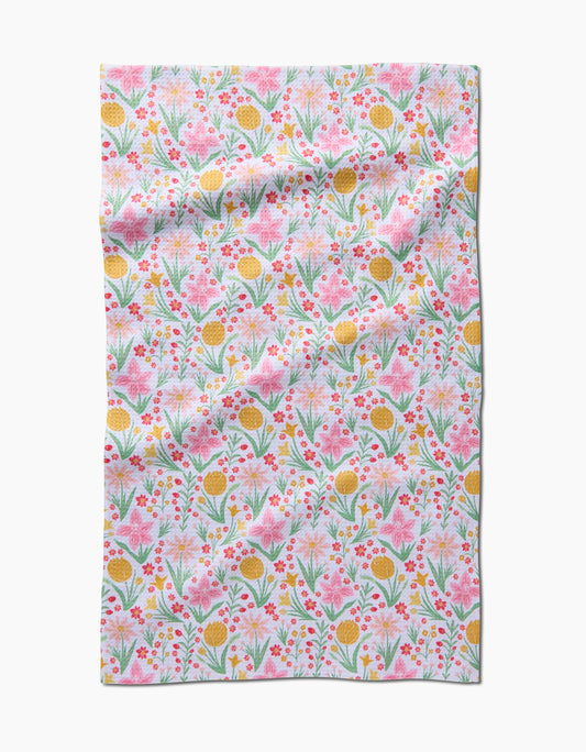 Pastel flowers green, pink, peach
