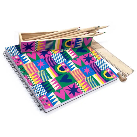 Geo Love Wooden Pencil Box