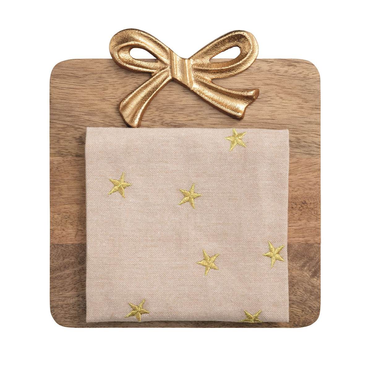 Gold Bow Wood Square Board