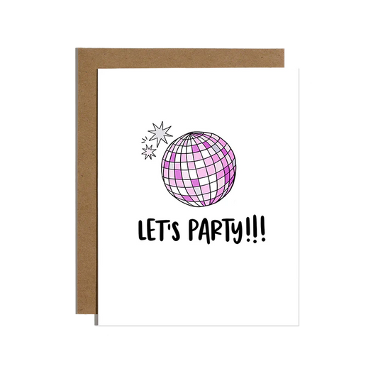 Disco Ball Let's Party Birthday Card