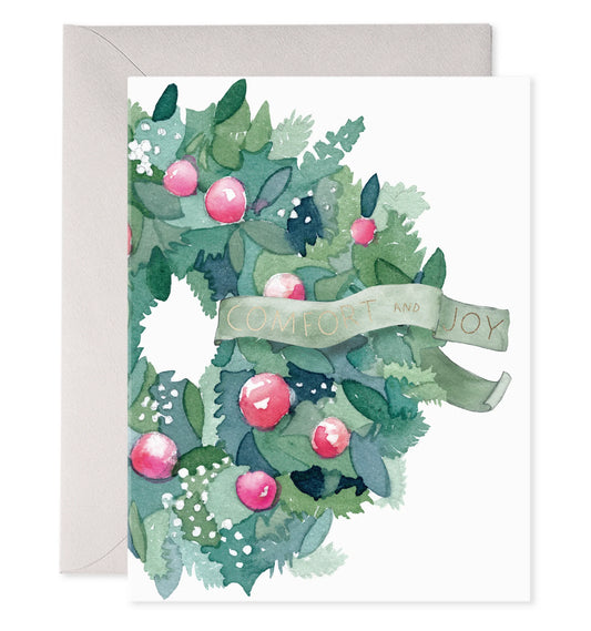 Comfort & Joy Wreath Card