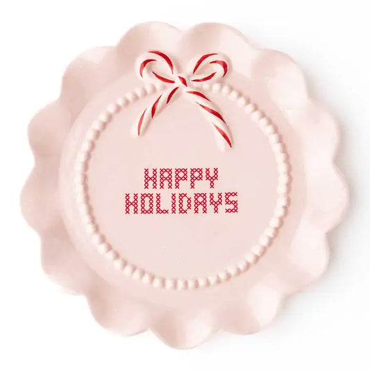 Happy Holidays Dessert Plate