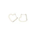 Open Heart Huggie Hoop Earrings