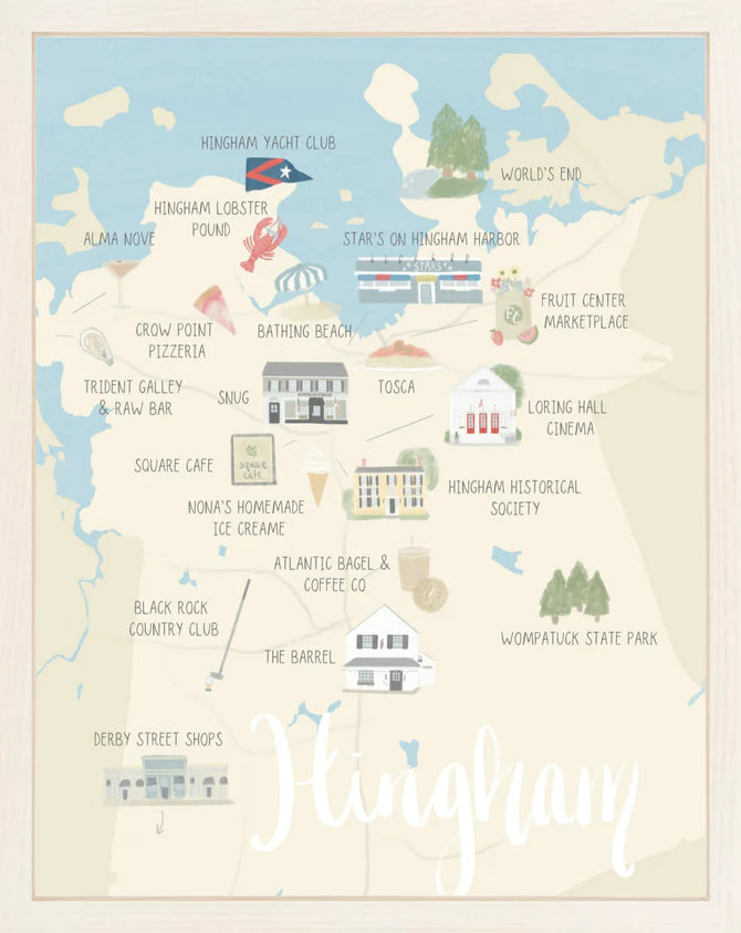Hingham Map Print 5x7